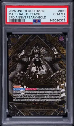 2025 ONE PIECE OP12-LEGACY OF THE MASTER 3RD ANV-GOLD MARSHALL D. TEACH PSA 10 - Image 1