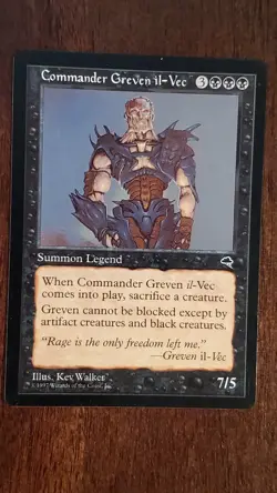 Commander Greven il-Vec Tempest EX/LP 115/350 MTG Magic the Gathering Rare Black - Image 1