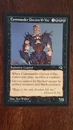 Commander Greven il-Vec Tempest EX/LP 115/350 MTG Magic the Gathering Rare Black - Image 3