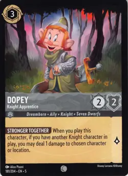 Dopey Knight Apprentice Disney Lorcana Shimmering Skies EN5 Regular 181/204 - Image 1