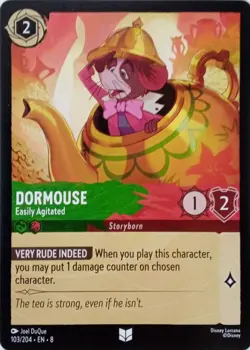 103/204 DORMOUSE EASILY AGITATED EN8 UNCOMMON DISNEY LORCANA CARD - Image 1