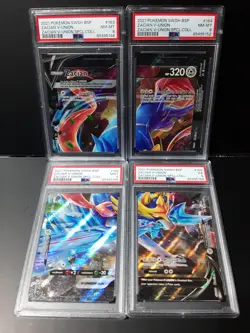 Set of 4 PSA Graded 2021 POKEMON SWSH BLACK STAR PROMO Zacian V-UNION Cards - Image 1