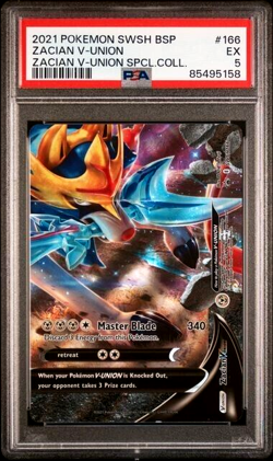 Set of 4 PSA Graded 2021 POKEMON SWSH BLACK STAR PROMO Zacian V-UNION Cards - Image 4