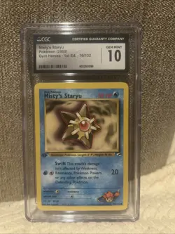 Pokemon Card Misty's Staryu 1st Edition Gym Heroes Gem Mint 10 - Image 1