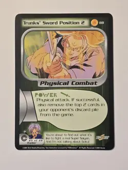 "Trunks Sword Position 2" #88 Dragon Ball Z Card 2000 TCG Dragonball RARE NM - Image 1