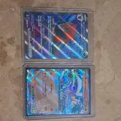 Pokemon EX holo 2 card lot. Zoroark EX, Reshiram EX. English collectible cards - Image 1