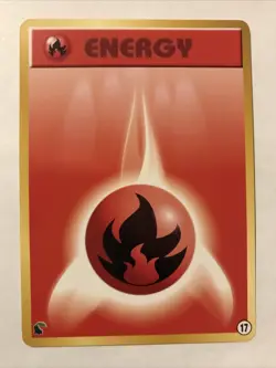 Pokemon Card Fire Energy 17 Chikorita Half Deck Neo Intro Pack NM - Image 1