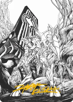 MTG Lukka, Bound to Ruin Art Card (Gold-Stamped Signature) [Phyrexia: All Will B - Image 1