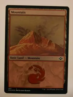 MOUNTAIN Basic Land Magic the Gathering Modern Horizons 2 MTG Etched FOIL - Image 1
