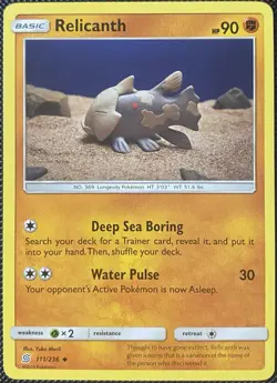 Relicanth 111/236 Sm-Unified Minds Regular - Pokemon Card - Image 1