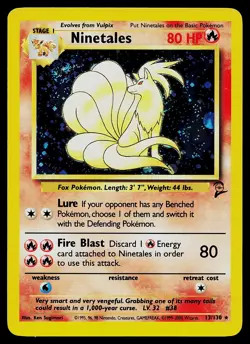 Pokemon Card - Ninetales Base Set 2 13/130 Holo Rare - Image 1