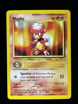 Pokemon Card Magby 23/111 Rare Neo Genesis Set WOTC - Image 1