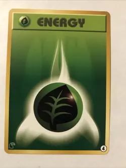 Pokemon Card Grass Leaf Energy 4 Chikorita Half Deck Neo Intro Pack NM - Image 1