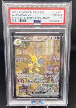 Pokemon Alakazam EX TCG S&V 151 Card 201/165 Special Illustration Rare PSA 10 - Image 1