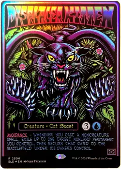 MTG Displacer Kitten (Foil) Secret Lair D&D: Black Lights & Dark Dungeons 2506 - Image 1