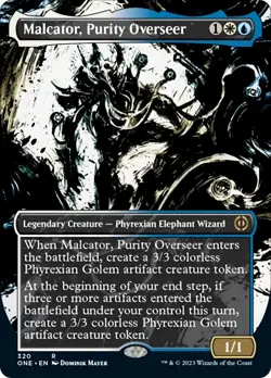 MTG Malcator, Purity Overseer (Borderless Ichor) [Phyrexia: All Will Be One] Foi - Image 1