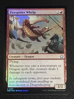 MTG Foundations Firespitter Whelp Foil 0197 NM - Image 1