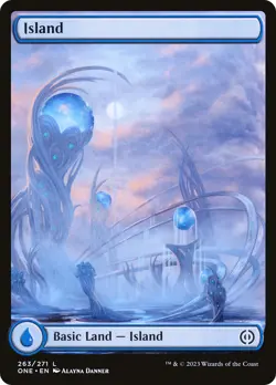 MTG Island (263) (Full-Art) [Phyrexia: All Will Be One] Foil Near Mint Magic - Image 1
