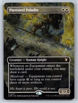 PURESTEEL PALADIN (BORDERLESS) 627 COMMANDER MASTERS MAGIC: THE GATHERING NM - Image 1