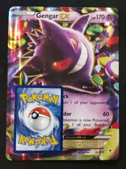 Pokemon Gengar EX Card 34/119 XY Phantom Forces Holo Rare Jumbo Card - Image 1