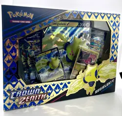 Pokemon Crown Zenith Regieleki v Collection Box Factory Sealed - Image 1