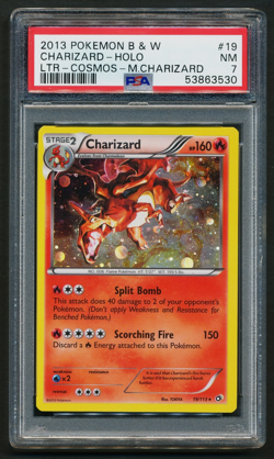 Charizard 19/113 Cosmos Holo Rare Pokemon 2013 B&W Legendary Treasures PSA 7 NM - Image 1