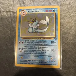 Pokemon TCG Vaporeon Jungle 12/64 Holo Unlimited Holo Rare - Image 1
