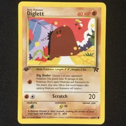 Diglett 52/82 First Edition - Team Rocket 2000 - Pokemon TCG WOTC - Near Mint - Image 1