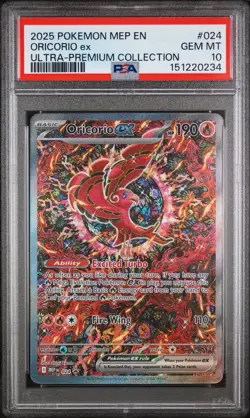 2025 POKEMON MEP EN-ME BLACK STAR PROMO #024 ORICORIO EX PSA 10 - Image 1