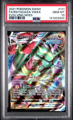 2021 POKEMON SWORD & SHIELD EVOLVING SKIES #111 FULL ART/RAYQUAZA VMAX PSA 10 - Image 1