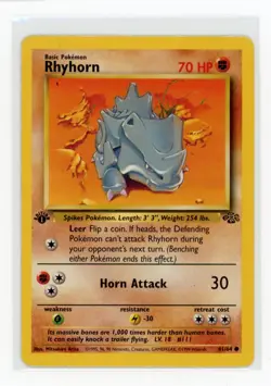 Pokemon Jungle 1st Edition #61/64 Rhyhorn - Image 1