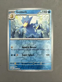 Pokemon TCG * Scarlet & Violet 151 * 055/165 Golduck U * REVERSE HOLO * NM - Image 1