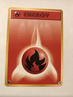 Pokemon Card Fire Energy 19 Chikorita Half Deck Neo Intro Pack NM - Image 1