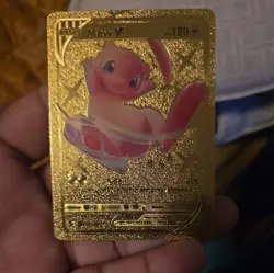 Mew V Gold Metal Pokemon Card Full Art Rare Textured Collectible - Image 1