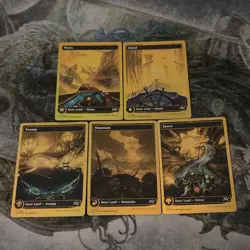MTG Aetherdrift • First Place Full Art Foil Lands Set ◇ 5 - Image 1