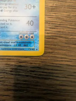 Pokemon Poliwrath Holo Rare Base Set 13/102 1999 English TCG - Image 3