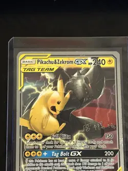 Pokemon Pikachu & Zekrom GX TAG TEAM Ultra Rare 33/181 World Championship 2019 - Image 2