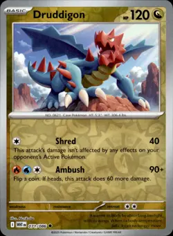 Druddigon 071/086 Reverse Holo - Pokemon SV: White Flare - NM - Image 1