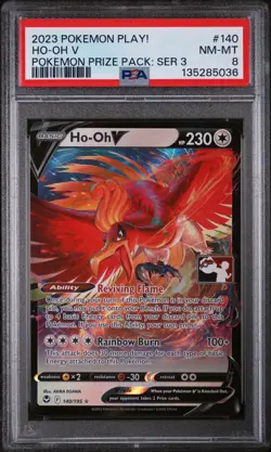 2023 POKEMON PLAY! POKEMON PRIZE PACK: SER 3 #140 HO-OH V PSA 8 - Image 1