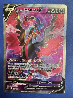 Pokemon TCG - Galarian Moltres V FULL ART SWSH06: Chilling Reign 176/198 NM - Image 1
