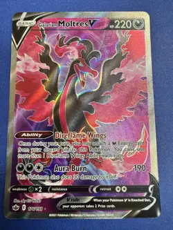 Pokemon TCG - Galarian Moltres V FULL ART SWSH06: Chilling Reign 176/198 NM - Image 2