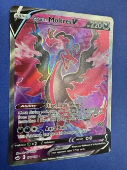 Pokemon TCG - Galarian Moltres V FULL ART SWSH06: Chilling Reign 176/198 NM - Image 4