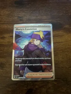 Pokemon TCG S&V Temporal Forces Morty's Conviction 201/162 Full Art Trainer - Image 1