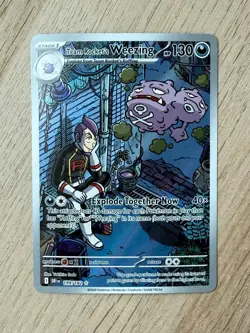 Pokemon TCG Destined Rivals Team Rocket's Weezing IR 199/182 HOLO MINT - Image 1