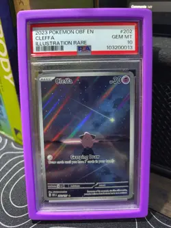 2023 Pokemon OBF EN Cleffa Illustration Rare 202 PSA 10 - Image 1