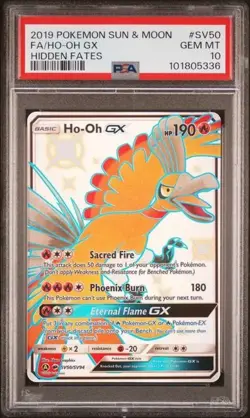 2019 Pokemon Ho-Oh GX SV50/SV94 Hidden Fates Shiny Vault Holo PSA 10 - Image 1