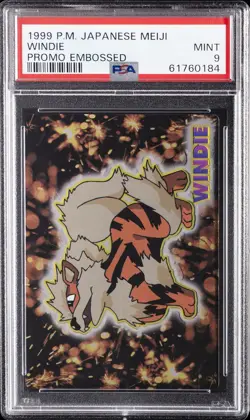 1999 POKEMON JPN MEIJI PROMO EMBOSSED WINDIE PSA 9 - Image 1