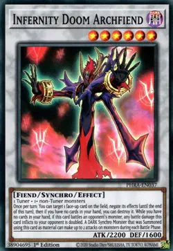 PHRA-EN037 Infernity Doom Archfiend 1st Edition Super Rare Near Mint YuGiOh TCG - Image 1