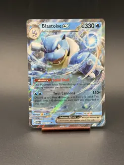 Pokemon TCG Blastoise EX 009/165 Scarlet & Violet Holo Double Rare - Image 1
