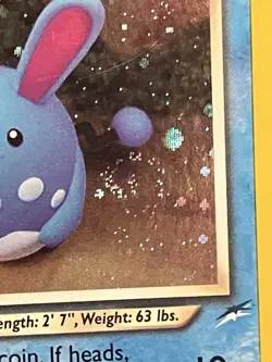 Light Azumarill 13/105 Holo Neo Destiny Unlimited with Swirl Yuka Morii Pokemon - Image 4